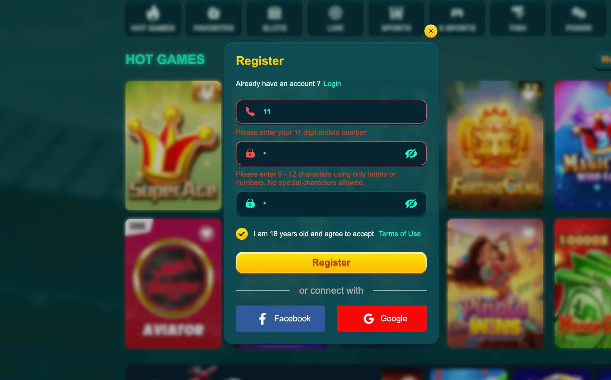 Registration errors on EK333 form