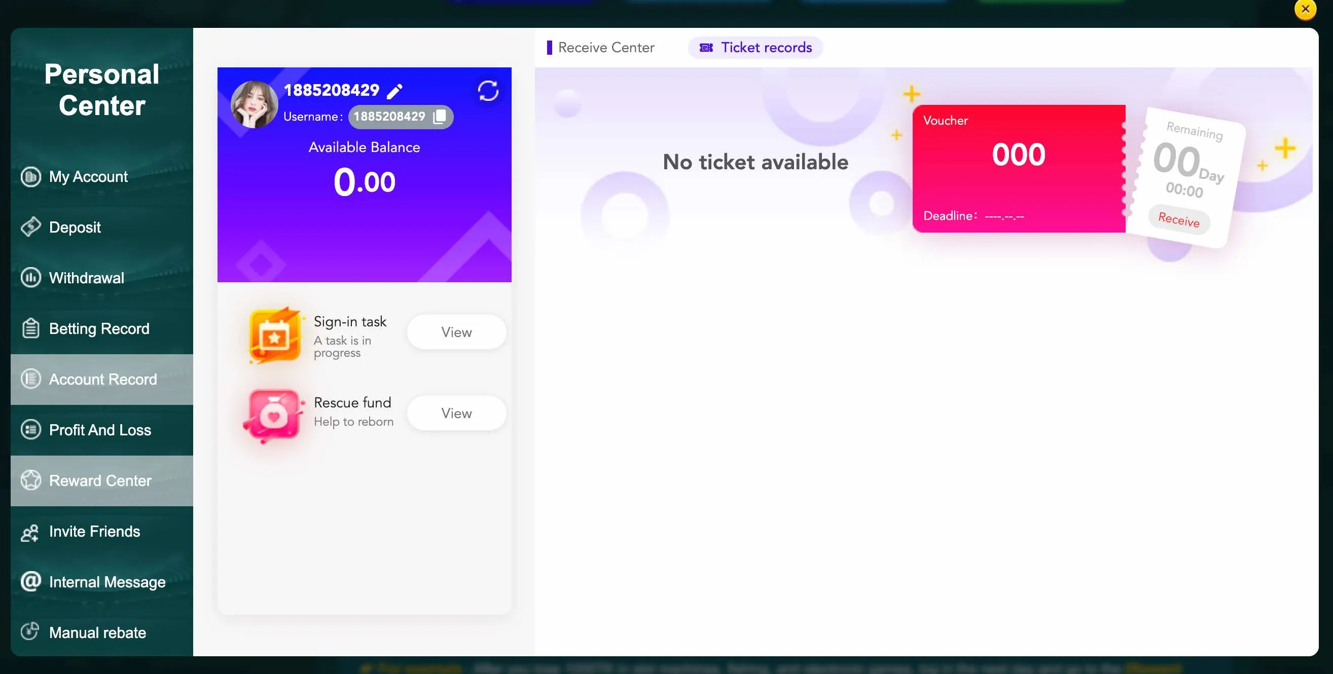 Reward Center at EK333